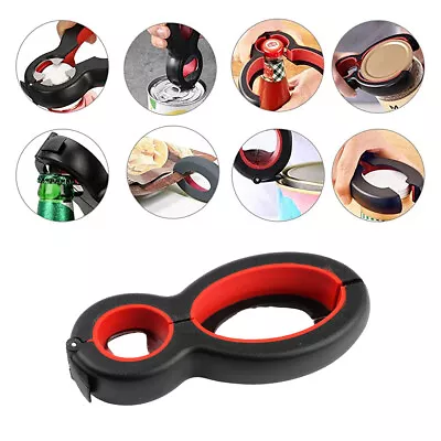 £3.86 • Buy 6 In 1 Multi Opener  Stainless Steel Manual Jar Opener Non Slip Open Sesame UK