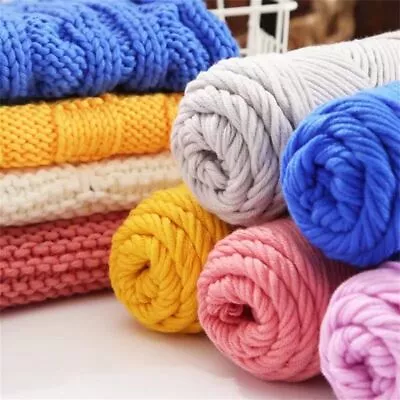 8 Ply Thread Milk Cotton Yarn Woolen Yarn Hand Knitting Thick Chunky Crochet • £5.52