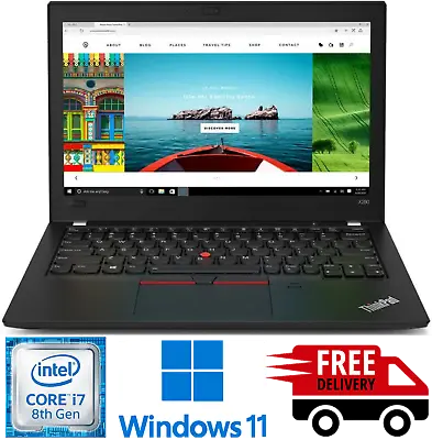 $299 • Buy LENOVO THINKPAD X280 12.5 Inch I7-8650U 8/16GB 128 SSD Laptop Win 11 Pro B Grade