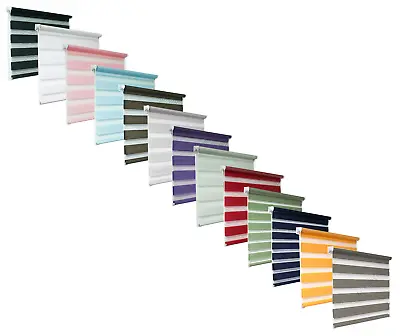 Day And Night Zebra Window Roller Blinds 13 Colours Many Sizes 150cm Drop • £39
