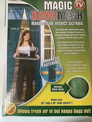 Magic Curtain Door Mesh Magnetic Fastening Mosquito Fly Bug Insect Net Green • £5.49