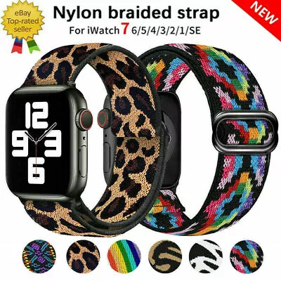 For Apple Watch Series 9 8 7 6 5 Nylon Fabric Elastic Loop IWatch Strap Band • £6.69