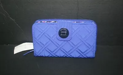 Vera Bradley Gage Blue Microfiber RFID Turnlock  Wallet  NWT  • $40.50