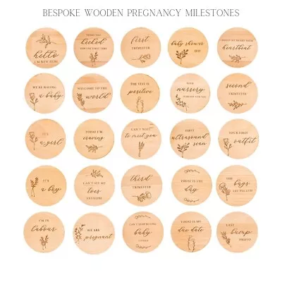 Pregnancy Milestones Baby Shower Boho Pregnancy Gift Props Wood 14 Piece Bundles • £14.99