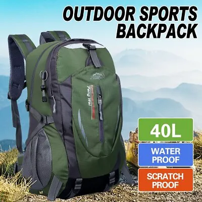 40L Hiking Camping Bag Large Waterproof Backpack Outdoor Travel Luggage Rucksack • $22.51