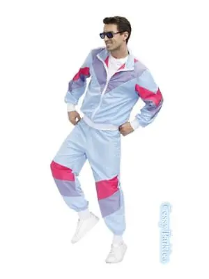 X-Q3-5  Mens 80s 90s Sweat Tracksuit Costume Shell Suit Retro Outfit • $29.95