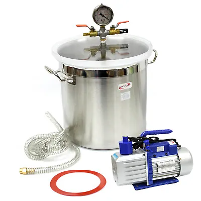 5 Gallon Vacuum Degassing Chamber Silicone Kit & 5 CFM Single Stage Pump Hose • $185.99