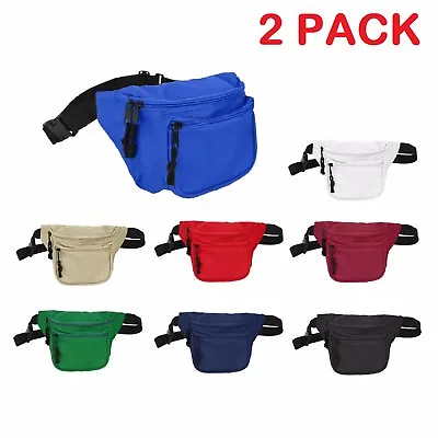 DALIX Fanny Pack With 3 Pockets Travel Waist Pouch Adjustable (2 Pack)  • $12.99