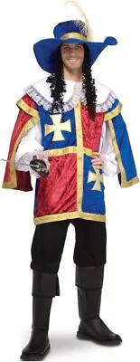 Cavalier Musketeer Medieval Guard Fancy Dress Up Halloween Deluxe Adult Costume • $139.28