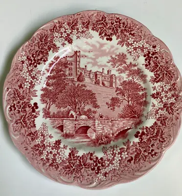 Romantic England Haddon Hall Derbyshire Hanging Salad Plate Red Countryside • $10