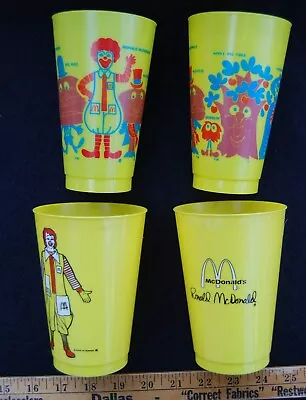 [ 1970s Lot Of 2 Vintage McDONALD'S Happy Cups - Officer Big Mac Ronald Etc. ] • $16