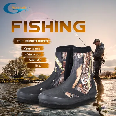 Fishing Shoes 5MM Neoprene Non-slip Outdoor Waders Felt Sole Boots Waterproof • $54.69