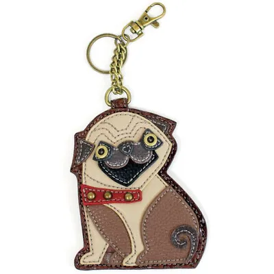 Key Ring/Bag Charm With Coin Purse - Pug - Faux Leather • $24.01