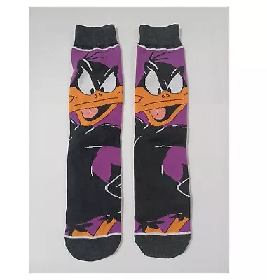 Daffy Duck Animated Cartoon Funny Retro Cosplay Costume Adult Socks Purple Black • $7.99