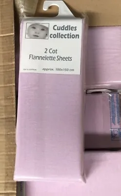 New 4x Brushed Cotton Flannelette Flat Sheets Luxurious Softness Cot Sheet • £7.49