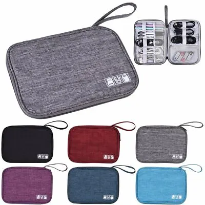 Electronic Accessories USB Cord Charger Cable Organizer Bag Travel Storage Case • $8.27