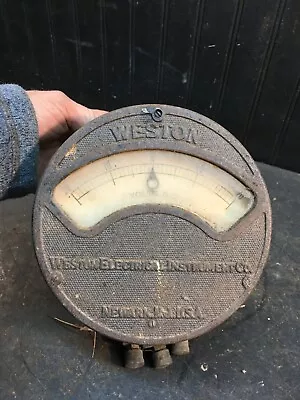 Antique Weston Electric Heavy Cast 20 Amp Gauge Steam Punk Art 6.5in • $131.75