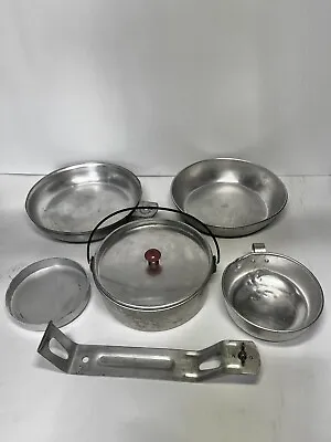 Vintage Aluminum Mess Kit  6-Piece Camping Cooking Set • $20