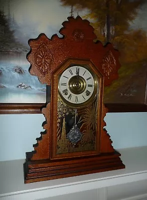 Antique Saturn 8-day E. Ingraham Co. Mantel Working Clock • $148