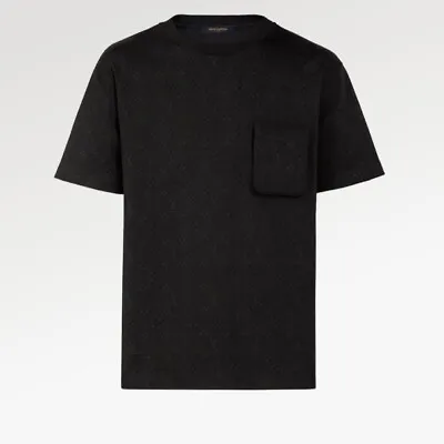 Louis Vuitton T Shirt Men Monogram Size L 3D Pocket T-shirt Black • $558