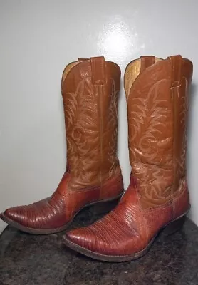 Vintage Nocona Teju Lizard Skin Western Cowboy Boots Style 2906C Men's 8.5 EE • $60