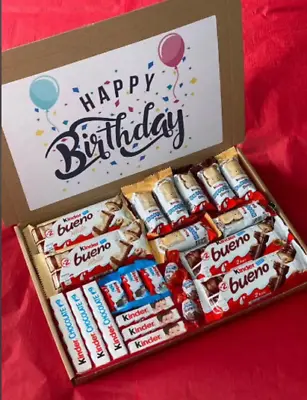 KINDER Chocolate Gift Hamper Bueno Birthday Personalised Valentines Easter Box • £6.95