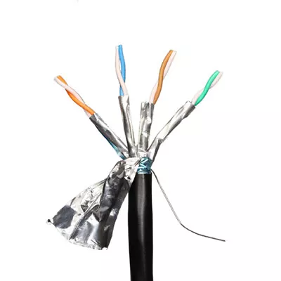 £12.50 • Buy 10gig Cat6a 23AWG Solid F/FTP Double Shield External 100% Copper Data Cable Lot