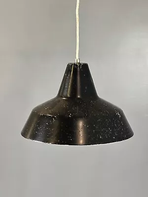 EB4644 Danish Mid Century Retro Industrial Black Pendent Light LCLC • £50