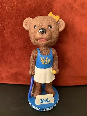 UCLA Women’s Tennis Wooden Athletic Fund Bear Bobblehead!! No Box. (loose) • $25