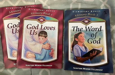 Elementary Christian Homeschool Scripture Memory Books 1 & 3 KJV NKJV Bible • $14.95