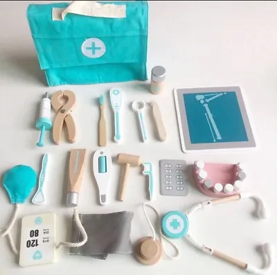 Montessori Wooden Toy Medical/Dental Kit For Ages 3+ Suitable For Gifts/Birthday • £27