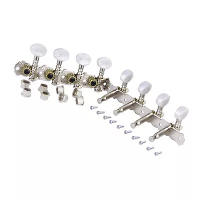 Mandolin Machine Heads Tuning Pegs 4L 4R Nickle Plated Steel Set • $13.14