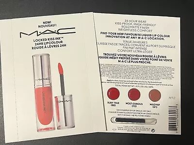 2x MAC Locked Kiss Ink 24HR Lip Color In Ruby True Mischief Curious Samples NEW • $9.89
