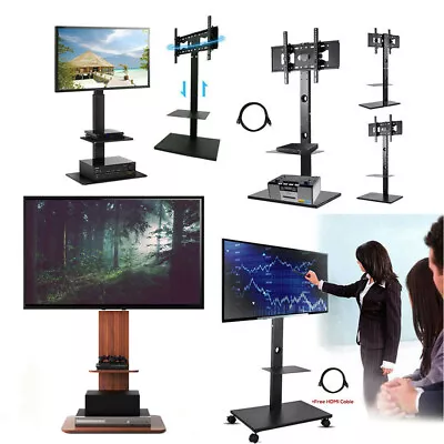 Rolling Trolley TV Stand Height Adjustable Mount Bracket For 32 -70  LCD LED TV • £58.91