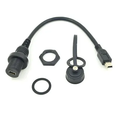 0.3m Mini USB 2.0 Waterproof Cable Male To Female Panel Mount Extension Cord • $3.99