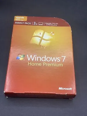 Microsoft Windows 7 Home Premium Upgrade Family Pack 2-Disc 3PC 32 & 64 Bit • $21.98