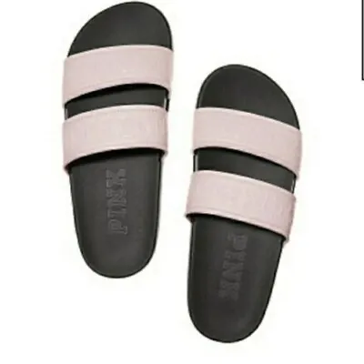 New Victorias Secret Double Strap Sport Slides Sandal Light Pink Sand L 9-10 NWT • $29.95