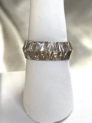 Milor Italy 925 Sterling Silver Bright Cut Band Ring Size 8 • $30