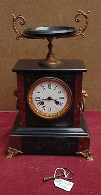 Rare Antique Gorgeous 19 Red Black Marble Pendulum EME Works  • $160.04