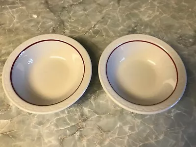 $19.99 • Buy Vtg Syracuse China Set Of 2 Vegetable Bowls Restaurant Ware Burgundy Stripe 6x2”