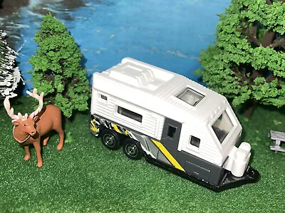 Matchbox OUTDOOR SIGHTS Design TRAVEL TRAILER Camper Gray White 1:64 New Loose • $9.64