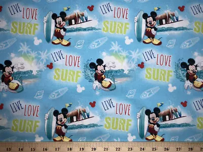 £21.80 • Buy Curtain Valance Handmade From Mickey Mouse Blue Coastal Surfing Beach Fabric