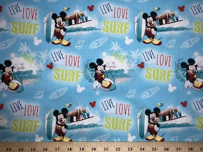 Curtain Valance Handmade From Mickey Mouse Blue Coastal Surfing Beach Fabric • $18.99