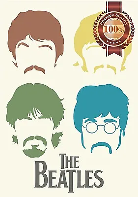 The Beatles Members Heads Faces Artwork Music Band Art Print Premium Poster • $59.95