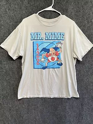 Pokemon Mr Mime Graphic Print T Shirt Size XL Cartoon Gaming Pokeball Y2K • $16