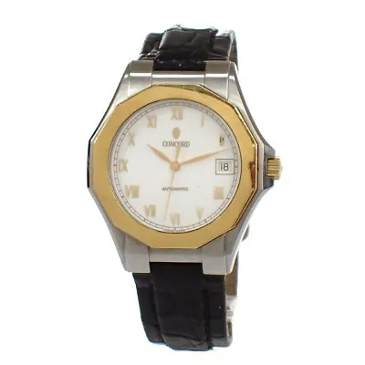 CONCORD Auto Mariner Wrist Watch 38mm 15.A9.112 Leather Gold BK Limited 21GA883 • $878.24