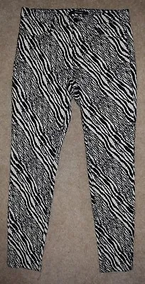 J Brand Pants Abstract Zebra Jacquard Super Skinny Legging Jeans Sz 28 • $25.29
