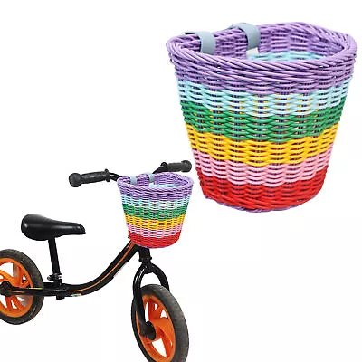 1PCS Front Handle Bike Basket Woven Wicker Bike Basket Suitable For Boy And Girl • $78.31