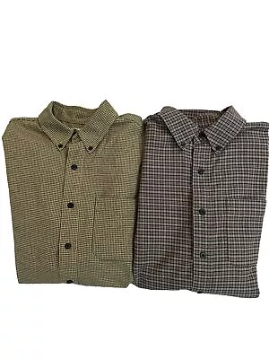 Lot Of 2 LL Bean Traditional Fit Flannel Shirt Long Sleeve Plaid Men’s Size L • $29.99