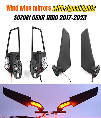 Motorcycle LED Turn Signal Lights Wind Wing Mirror For Suzuki 2017-2023 GSXR1000 • $45.50